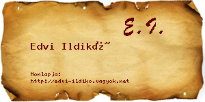 Edvi Ildikó névjegykártya